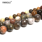 Petrified Natural Stone Loose Beads for Jewelry Making DIY 15'' Strand