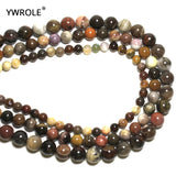 Petrified Natural Stone Loose Beads for Jewelry Making DIY 15'' Strand