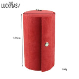 3-Layer Cylinder Jewelry Box 360 Degree Rotating Velvet Jewelry Box