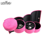 3-Layer Cylinder Jewelry Box 360 Degree Rotating Velvet Jewelry Box