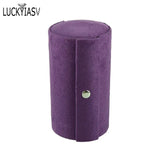 3-Layer Cylinder Jewelry Box 360 Degree Rotating Velvet Jewelry Box