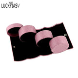 3-Layer Cylinder Jewelry Box 360 Degree Rotating Velvet Jewelry Box