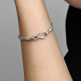 925 Silver Round Shell Buckle Bracelet Infinity Knot Chain DIY Making