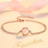 Round Shine Bracelet Charms Flower Bangles for Women