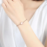 Round Shine Bracelet Charms Flower Bangles for Women