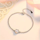 Round Shine Bracelet Charms Flower Bangles for Women