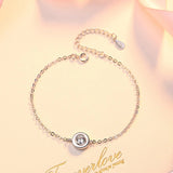 Round Shine Bracelet Charms Bangles for Women Jewelry Gift