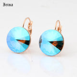 14mm 7 Crystals Stone Drop Earrings - French Hook Earrings