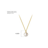 Single Pearl Pendant Necklace 925 Silver