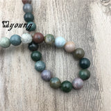 Round Smooth Agates Beads, Polished Green Stone Beads for Jewelry Making