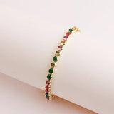 18K Plated CZ Crystal Charm Bracelet for Women