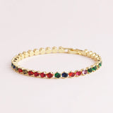 18K Plated CZ Crystal Charm Bracelet for Women