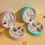Round Square Portable Jewelry Box Necklace Ring Earring Organizer