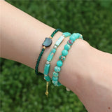 Beaded Bracelet Set Cat Head Charm Healthy Energy Bangle for Men Women