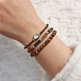 Beaded Bracelet Set Cat Head Charm Healthy Energy Bangle for Men Women