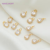 18K Plated CZ Charm Pendants for DIY Necklace Jewelry Making