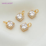 18K Plated CZ Charm Pendants for DIY Necklace Jewelry Making