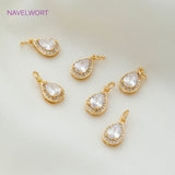 18K Plated CZ Charm Pendants for DIY Necklace Jewelry Making
