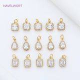 18K Plated CZ Charm Pendants for DIY Necklace Jewelry Making