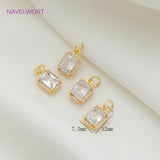 18K Plated CZ Charm Pendants for DIY Necklace Jewelry Making