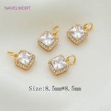 18K Plated CZ Charm Pendants for DIY Necklace Jewelry Making