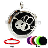 Steel Bee 30mm Red String Bracelet Aroma Diffuser Locket