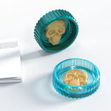 Silicone Mold for Round Stripe Skull Ashtray Storage Box DIY Epoxy Resin