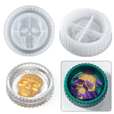 Silicone Mold for Round Stripe Skull Ashtray Storage Box DIY Epoxy Resin