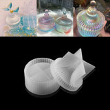 Round Stripe Storage Box Epoxy Resin Molds Clear Trinkets Box
