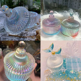 Round Stripe Storage Box Epoxy Resin Molds Clear Trinkets Box