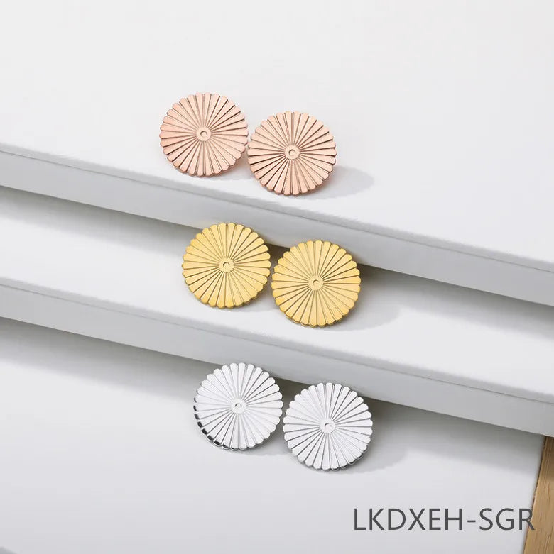 Round Sun Earring Studs Rose Earring Girl