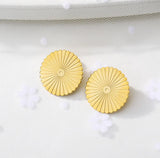 Round Sun Earring Studs Rose Earring Girl