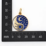 Sun Moon Yin Yang Couple Pendant Necklace Hip Hop Charms Jewelry