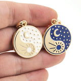 Sun Moon Yin Yang Couple Pendant Necklace Hip Hop Charms Jewelry