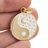 Sun Moon Yin Yang Couple Pendant Necklace Hip Hop Charms Jewelry