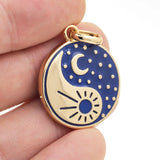 Sun Moon Yin Yang Couple Pendant Necklace Hip Hop Charms Jewelry