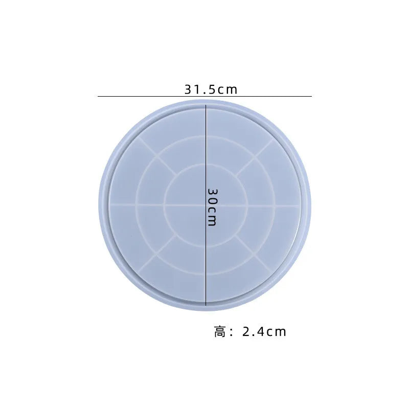 Round Tray Epoxy Resin Mold Fruit Plate Board Coaster DIY Crafts