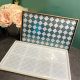 Gridiron-Pattern Round Tray Resin Mold DIY Epoxy Craft