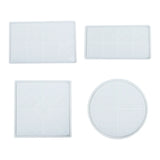 Gridiron-Pattern Round Tray Resin Mold DIY Epoxy Craft