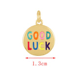 Golden Copper Zircon Earring Good Luck Letter Desig