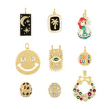 Golden Copper Zircon Earring Good Luck Letter Desig
