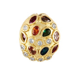 Golden Copper Zircon Earring Good Luck Letter Desig