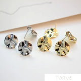 Concave-Convex Silver Needle Copper Plated 18K Real DIY Ear Studs