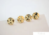 Concave-Convex Silver Needle Copper Plated 18K Real DIY Ear Studs