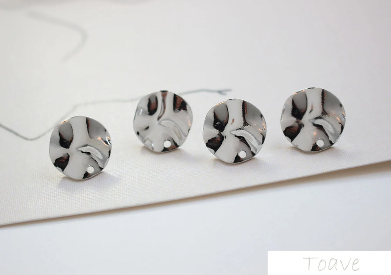 Concave-Convex Silver Needle Copper Plated 18K Real DIY Ear Studs