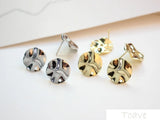 Concave-Convex Silver Needle Copper Plated 18K Real DIY Ear Studs
