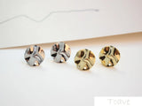 Concave-Convex Silver Needle Copper Plated 18K Real DIY Ear Studs