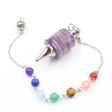 Red Aventurine Wheel of Life Pendant Chakra Silver Plated Amethysts