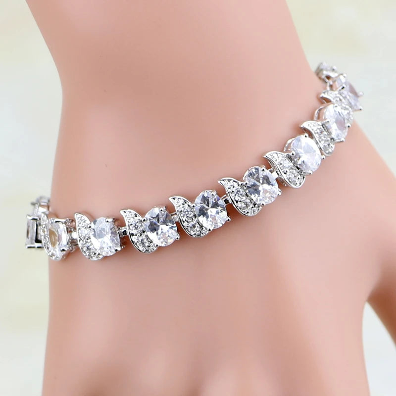 Cubic Zirconia Sterling Silver Bracelet for Women