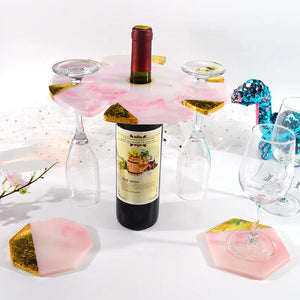 Round Wine Rack Mold Wine Glass Holder DIY Crystal UV Resin Cup Pad Mold